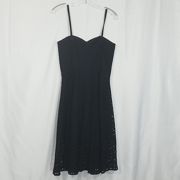 Loft Sweet Heart Neck Line Eyelet Blue Dress - Picture 4 of 8
